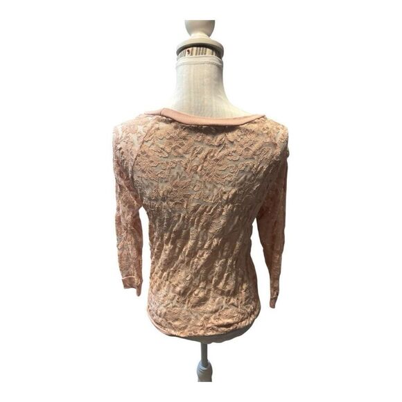 Timing Pink Lace Blouse Size M - Picture 2 of 4